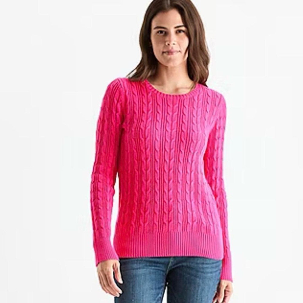 Vintage St. John's Bay Pink Cable Knit Sweater - Picture 2 of 6